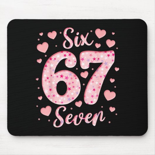 Valentine’s Day 67 Meme Filled With Hearts Funny S マウスパッド (正面)