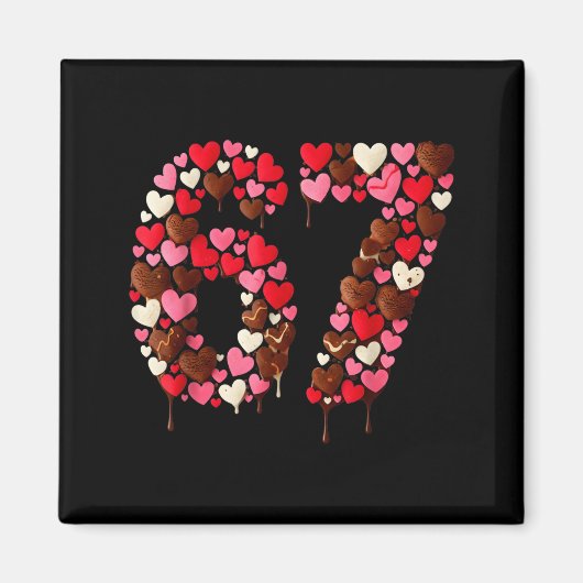 Valentine’s Day 67 Meme Filled With Hearts Funny S マグネット (正面)