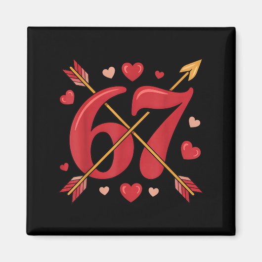 Valentine’s Day 67 Meme Filled With Hearts Funny S マグネット (正面)