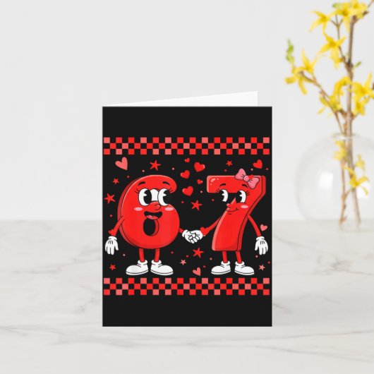 Valentine’s Day 67 Meme Funny Six Seven 6 7 Valent カード (黄色い花)