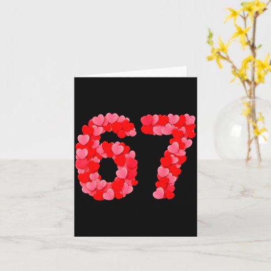 Valentine’s Day 67 Meme Funny Six Seven 6 7 Valent カード (黄色い花)