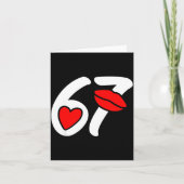 Valentine’s Day 67 Meme Lips And Heart Funny Six S カード (正面)