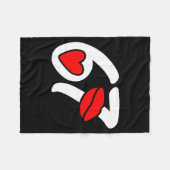 Valentine’s Day 67 Meme Lips And Heart Funny Six S フリースブランケット (正面(横))