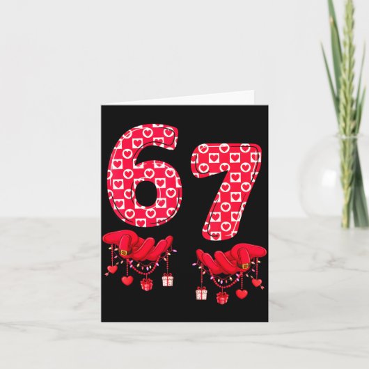 Valentine’s Day 67 Meme Six Seven 6 7 Valentine Wo カード (正面)