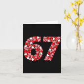 Valentine’s Day 67 Meme With Hearts Funny Six Seve カード (黄色い花)