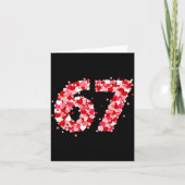 Valentine’s Day 67 Meme With Hearts Funny Six Seve カード (正面)