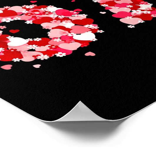 Valentine’s Day 67 Meme With Hearts Funny Six Seve ポスター (角)