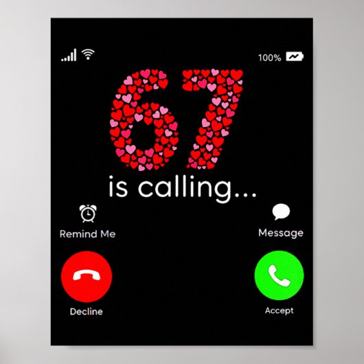 Valentine’s Day 6-7 Meme Six Seven 6 7 Valentine H ポスター (正面)