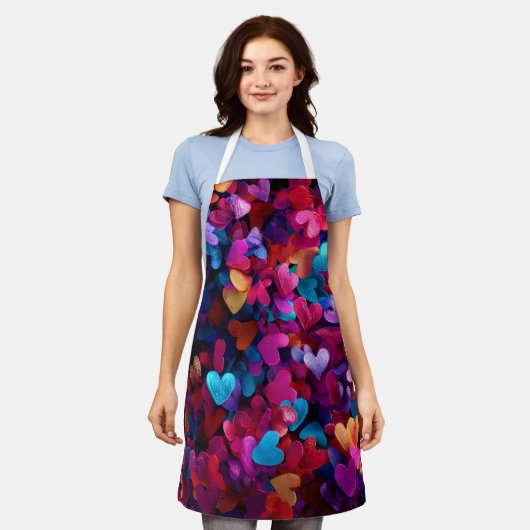 Valentine’s Day Apron | Cute, Romantic & Love エプロン (着用した状態)
