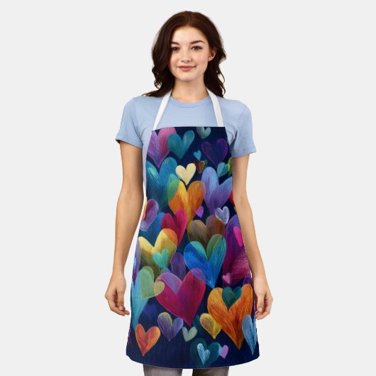 Valentine’s Day Apron | Cute, Romantic & Love エプロン (着用した状態)