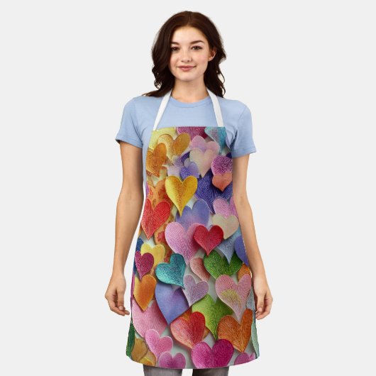 Valentine’s Day Apron | Cute, Romantic & Love エプロン (着用した状態)