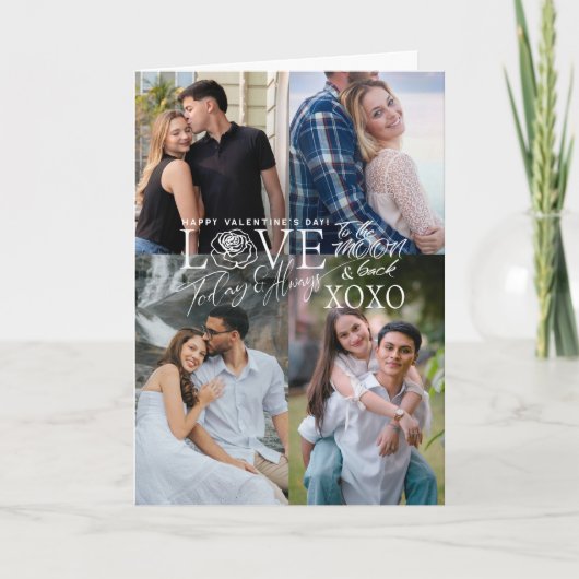 Valentine’s Day Calligraphy Photo Collage カード (正面)