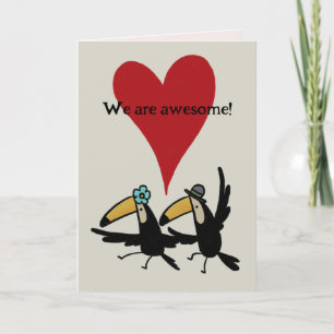Valentine’s Day card: Awesome Two Toucans with Pic サンキューカード