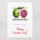 Valentine’s Day Card Funny Quote Cartoon Fruits シーズンカード (正面)