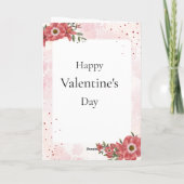 Valentine’s Day Card with Red Roses & Teddy Bear シーズンカード (裏面)