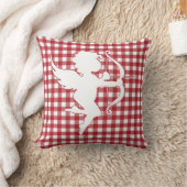 Valentine’s Day Cupid Red and White Plaid Gingham クッション (ブランケット)
