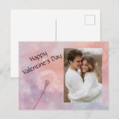Valentine’s Day Custom Photo Card for Couples シーズンポストカード (正面/裏面)