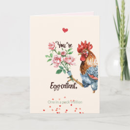 Valentine’s Day Cute Egg-cellent Rooster Card シーズンカード