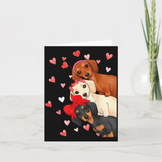 Valentine’s Day Dog Cute Dachshund Dogs For Dog Mo カード (正面)