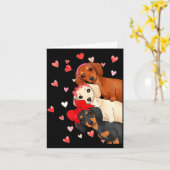 Valentine’s Day Dog Cute Dachshund Dogs For Dog Mo カード (黄色い花)
