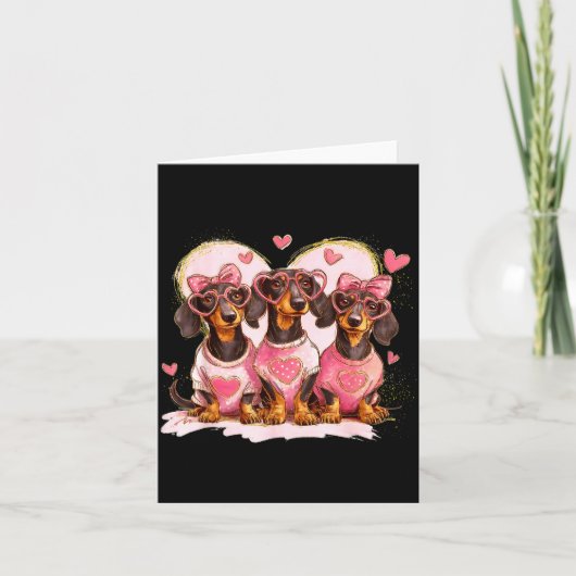 Valentine’s Day Dog Cute Dachshund Dogs For Dog Mo カード (正面)