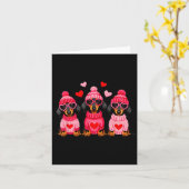 Valentine’s Day Dog Cute Dachshund Dogs For Dog Mo カード (黄色い花)