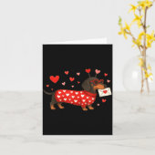 Valentine’s Day Dog Cute Dachshund Dogs For Dog Mo カード (黄色い花)