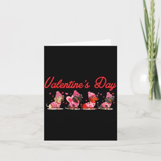 Valentine’s Day Dog Cute Dachshund Dogs For Dog Mo カード (正面)