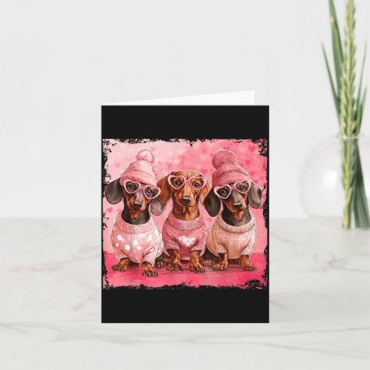 Valentine’s Day Dog Cute Dachshund Dogs For Dog Mo カード (正面)