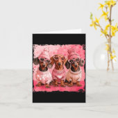 Valentine’s Day Dog Cute Dachshund Dogs For Dog Mo カード (黄色い花)