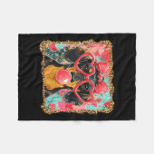 Valentine’s Day Dog Cute Dachshund Dogs For Dog Mo フリースブランケット (正面(横))