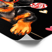 Valentine’s Day Dog Cute Dachshund Dogs For Dog Mo ポスター (角)