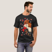 Valentine’s Day Dog Cute Dachshund Dogs For Dog Mo Tシャツ (正面フル)