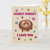 Valentine’s Day Donut Forget I Love You カード (黄色い花)