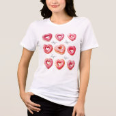 Valentine’s Day Donut Love Food Lover  トライブレンドＴシャツ (正面)