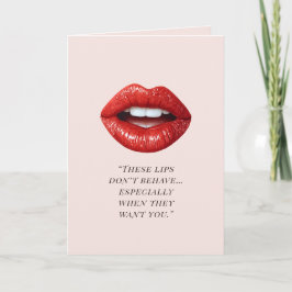 Valentine’s Day Flirty Red Lips Love Card シーズンカード