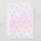 Valentine’s Day Floral Pink Bow First Birthday 招待状 (裏面)