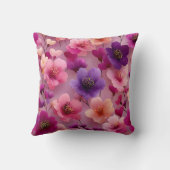 Valentine’s Day Floral Romantic Pink Purple クッション (裏面)