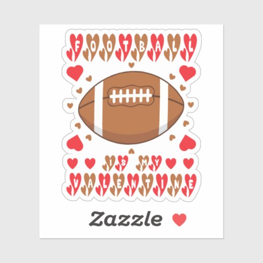 Valentine’s Day Football Lover Funny Sticker シール (シート)