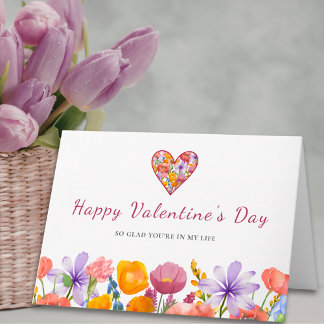 Valentine’s Day for Her - Floral Heart Flower カード