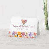 Valentine’s Day for Husband - Floral Heart Flower カード (正面)