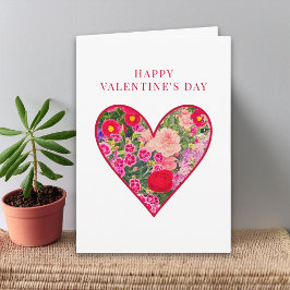 Valentine’s Day for Husband - Floral Heart Love カード