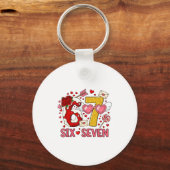Valentine’s Day Funny 67 Meme Six Seven 6 7 Hearts キーホルダー (正面)