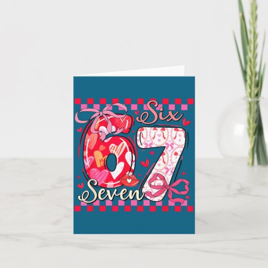 Valentine’s Day Funny 67 Meme Six Seven 6 7 Valent カード (正面)