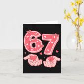 Valentine’s Day Funny 67 Meme Six Seven 6 7 Valent カード (黄色い花)