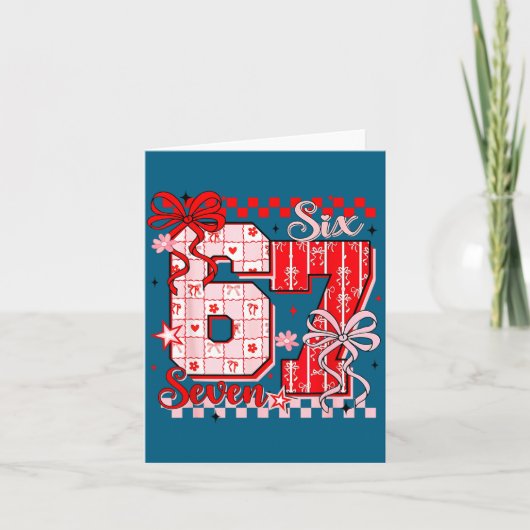 Valentine’s Day Funny 67 Meme Six Seven 6 7 Valent カード (正面)