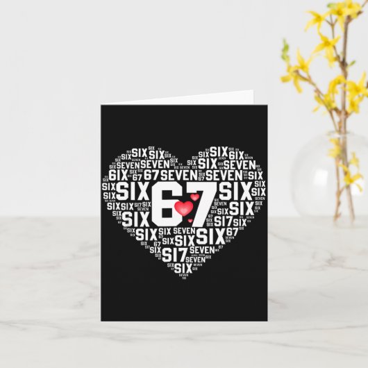 Valentine’s Day Funny 67 Meme Six Seven 6 7 Valent カード (黄色い花)