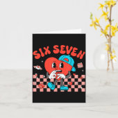 Valentine’s Day Funny 67 Meme Six Seven 6 7 Valent カード (黄色い花)