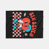 Valentine’s Day Funny 67 Meme Six Seven 6 7 Valent フリースブランケット (正面(横))