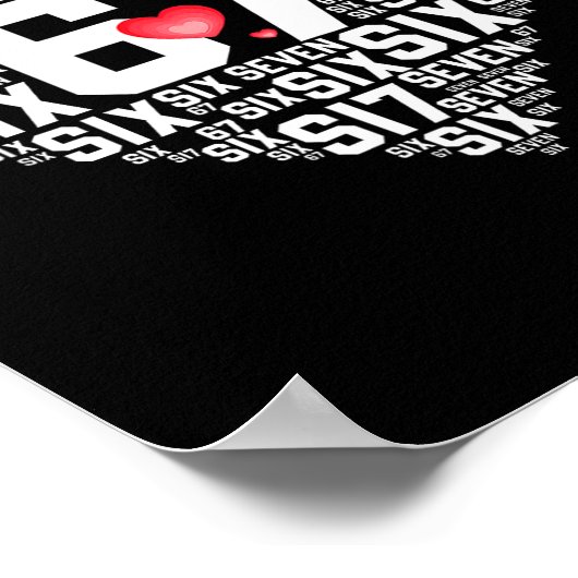 Valentine’s Day Funny 67 Meme Six Seven 6 7 Valent ポスター (角)